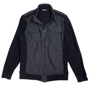 CALVIN KLEIN Cargo Utility Zip Military Field Jacket Men Medium Black Gorpcore